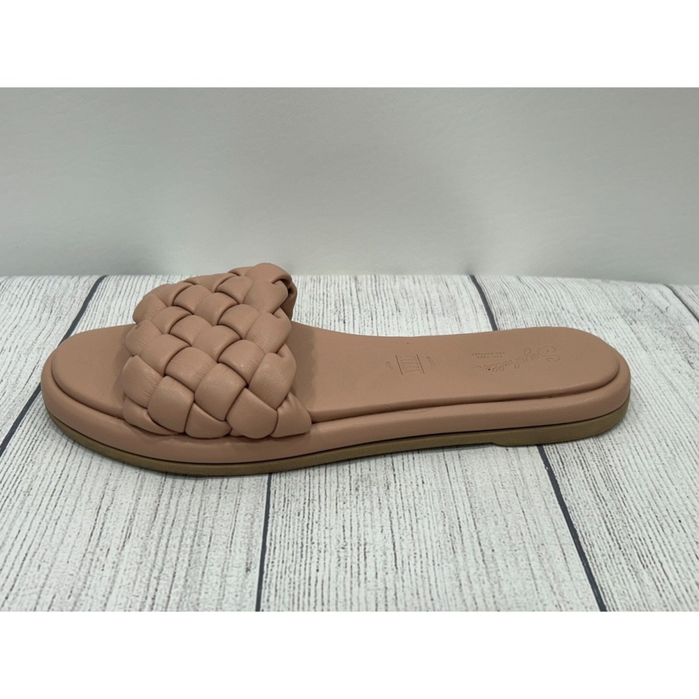 Anthropologie Seychelles Bellisima Slide Sandal Womens 9 Tan Woven Braided‎ Flat - Picture 3 of 10